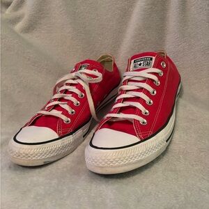 CONVERSE! Red All-Star canvas converse size 11 barely worn excellent condition.